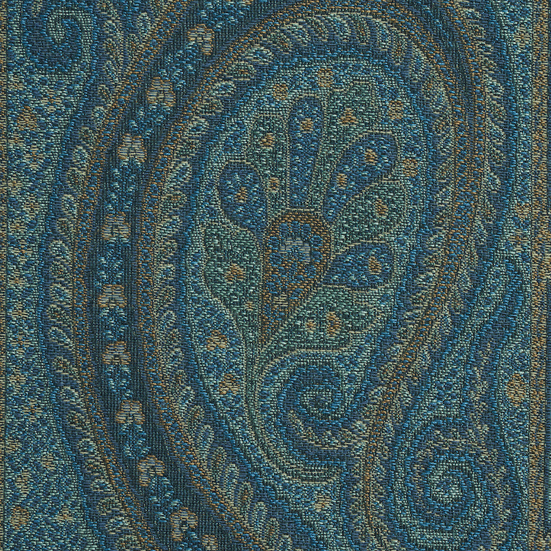 Schumacher Chatelaine Paisley Blue Fabric Sample 50774