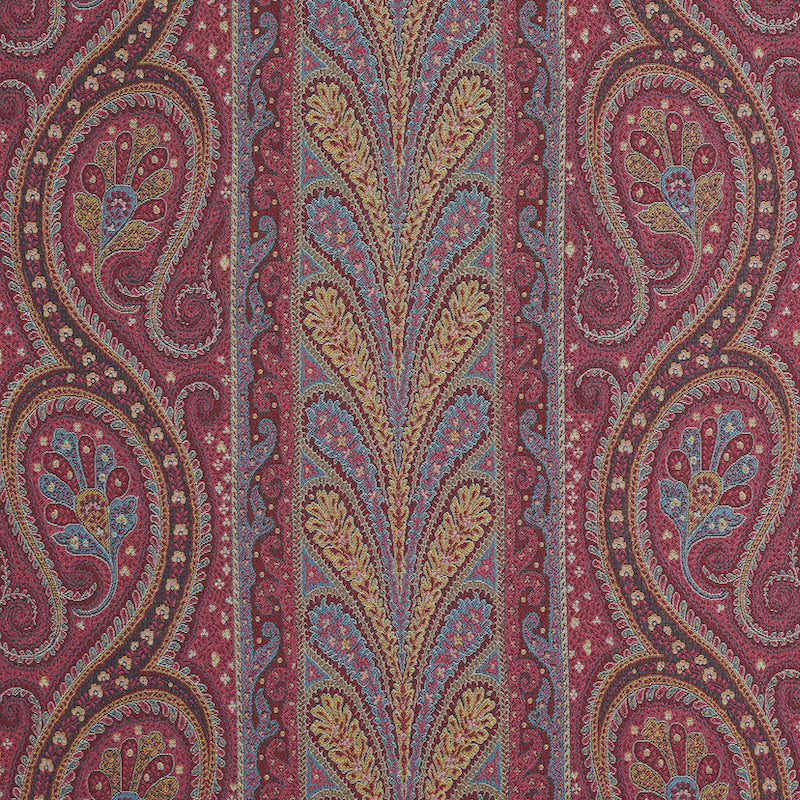 Schumacher Chatelaine Paisley Magenta Fabric 50775