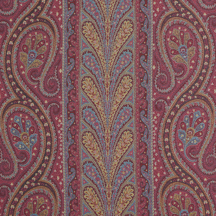 Schumacher Chatelaine Paisley Magenta Fabric Sample 50775