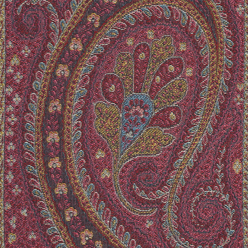 Schumacher Chatelaine Paisley Magenta Fabric 50775