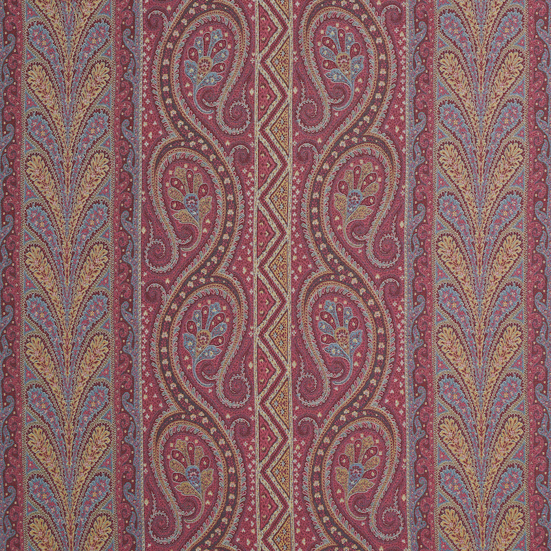 Schumacher Chatelaine Paisley Magenta Fabric Sample 50775