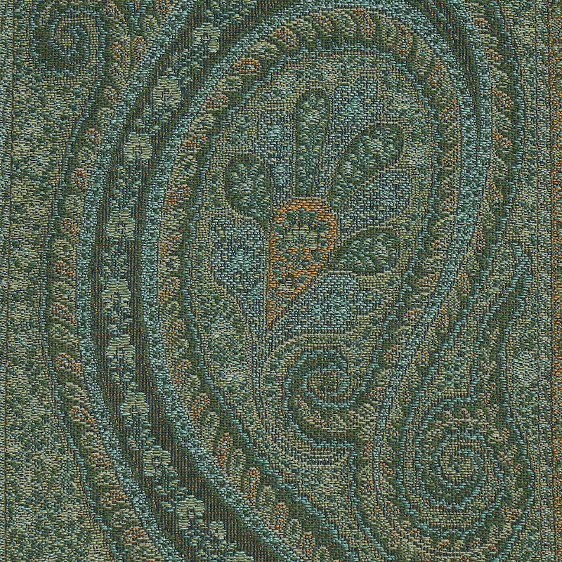 Schumacher Chatelaine Paisley Jade Fabric 50776