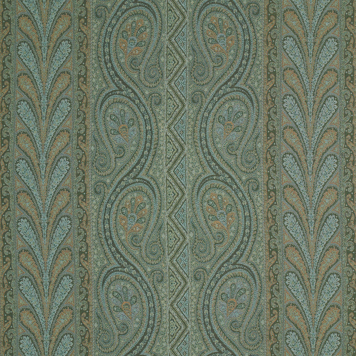 Schumacher Chatelaine Paisley Jade Fabric Sample 50776