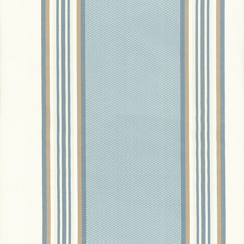 Schumacher Ava Silk Stripe Cornflower Fabric 52372