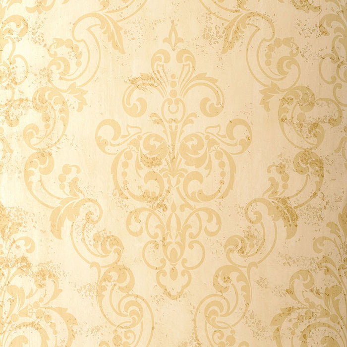 Schumacher Giovan Damask Sand Wallpaper 529120