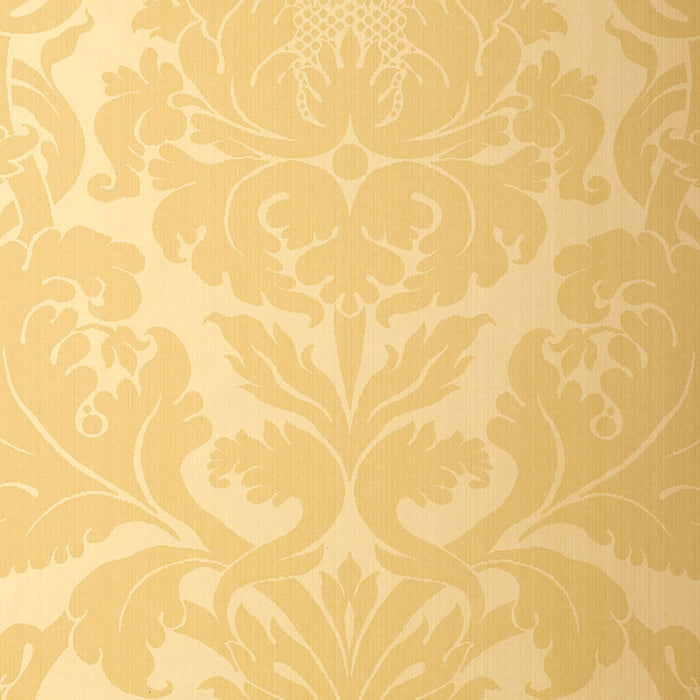 Schumacher Fiorella Damask Yellow Wallpaper 529191