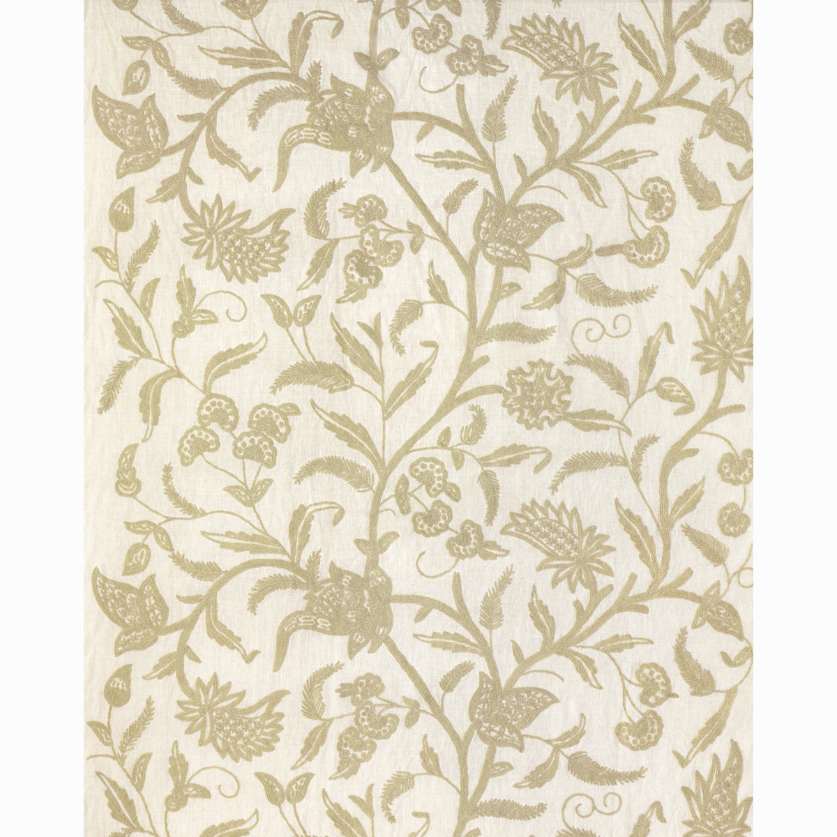 Schumacher Amagansett Linen Crewel Ecru Fabric 54191