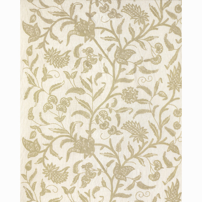 Schumacher Amagansett Linen Crewel Ecru Fabric 54191