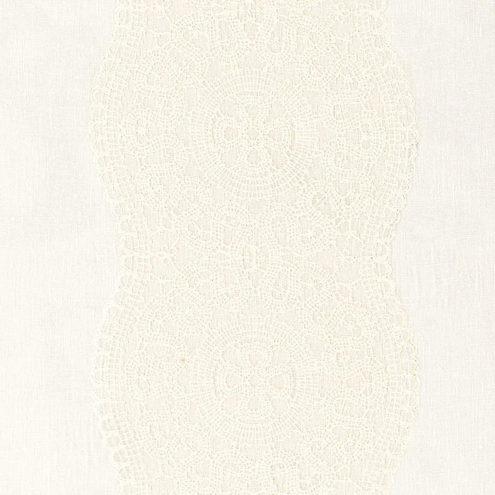 Schumacher Alecon Embroidered Sheer Ivory Fabric Sample 55420