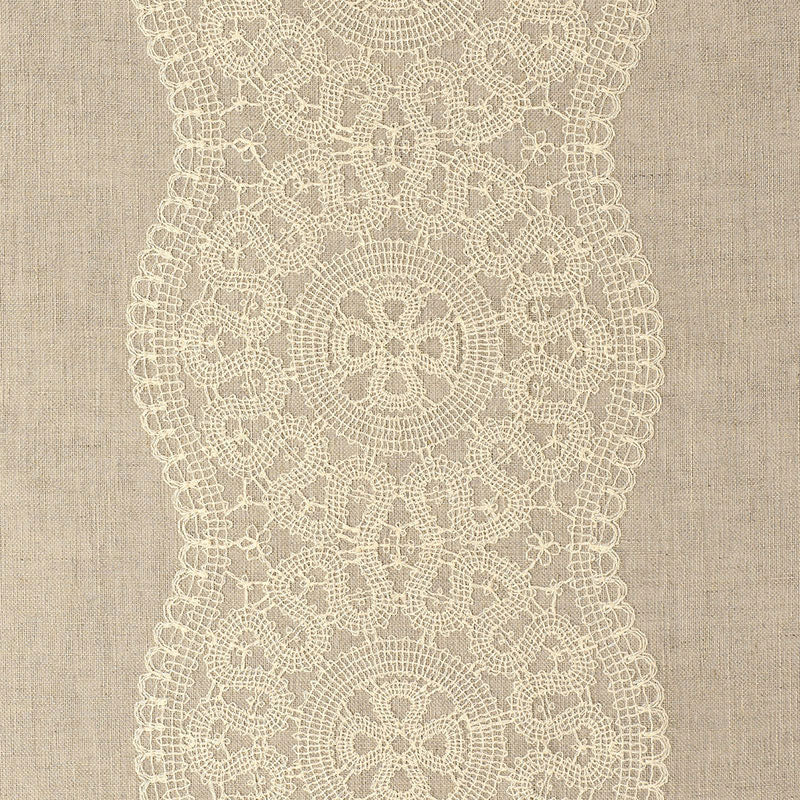 Schumacher Alecon Embroidered Sheer Natural Fabric 55421