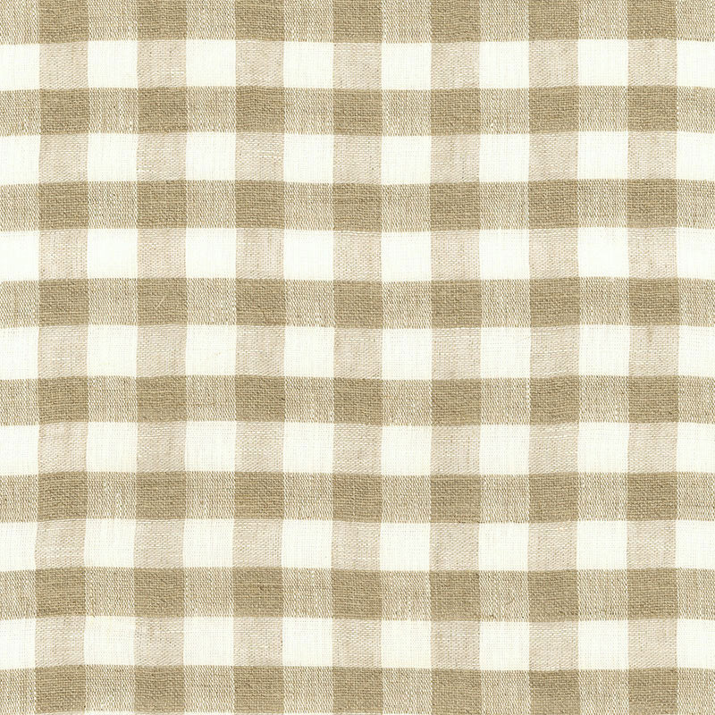 Schumacher Sidney Check Linen Sheer Natural Fabric 55540