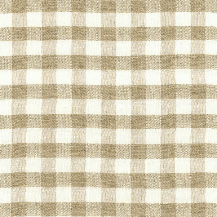 Schumacher Sidney Check Linen Sheer Natural Fabric Sample 55540