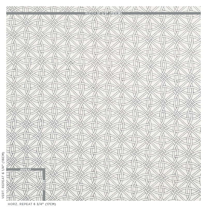 Schumacher Durance Embroidery Black & White Fabric Sample 55695