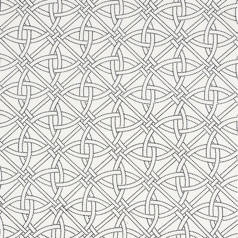 Schumacher Durance Embroidery Black & White Fabric Sample 55695