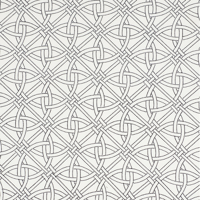 Schumacher Durance Embroidery Black & White Fabric Sample 55695