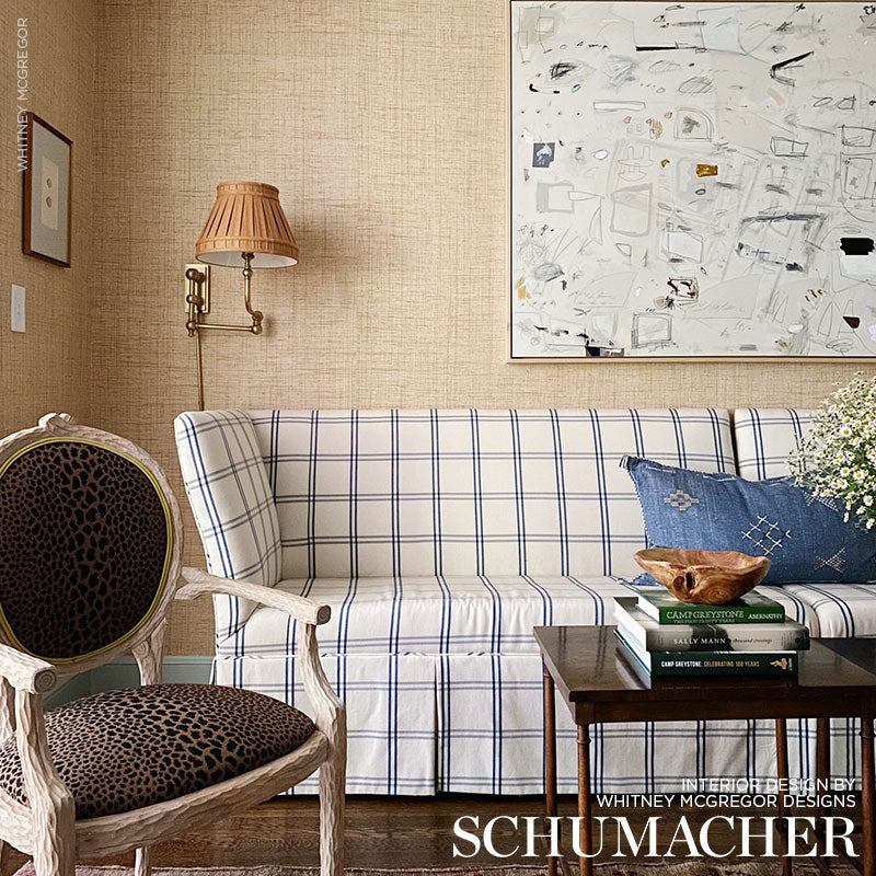 Schumacher Luberon Plaid Blue Fabric 55716