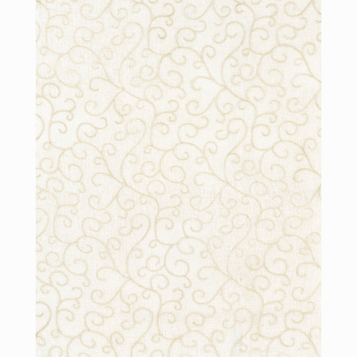 Schumacher Adia Sheer Embroidery Cream Fabric Sample 55981