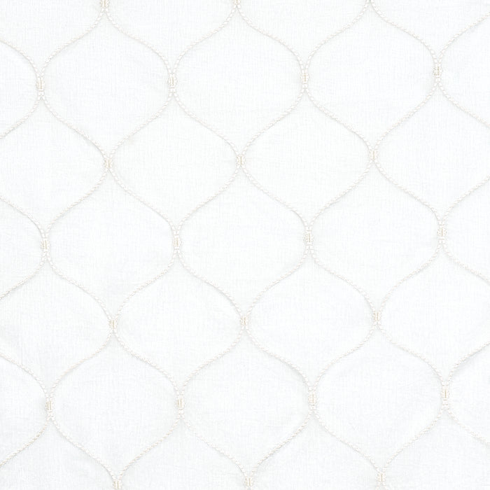 Schumacher Celena Sheer Embroidery Pearl Fabric 56001