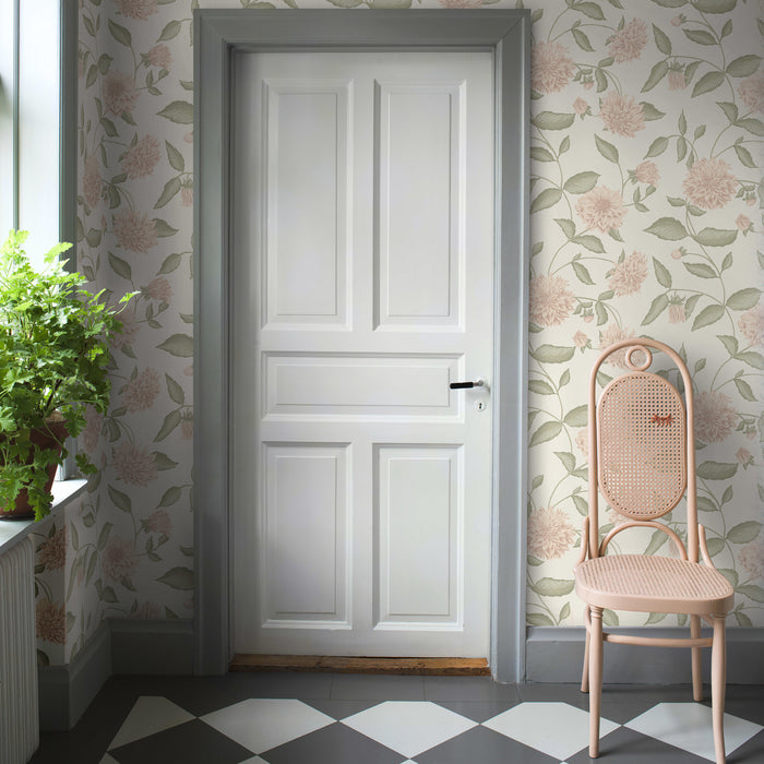 Schumacher Dahliadröm Blush Wallpaper 5718