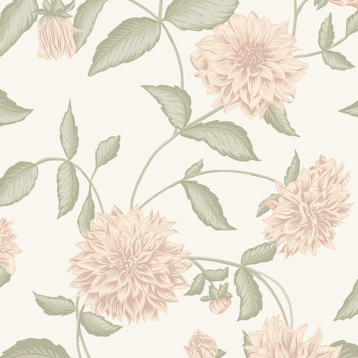 Schumacher Dahliadröm Blush Wallpaper 5718