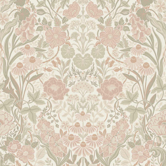 Schumacher Ortagard Blush And Ivory Wallpaper 5724