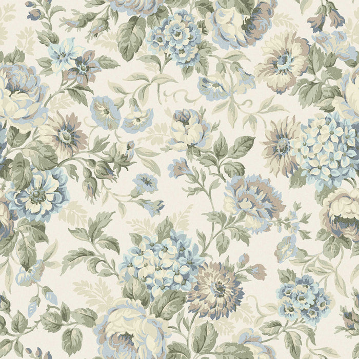 Schumacher Hortensia Blue Wallpaper 5726