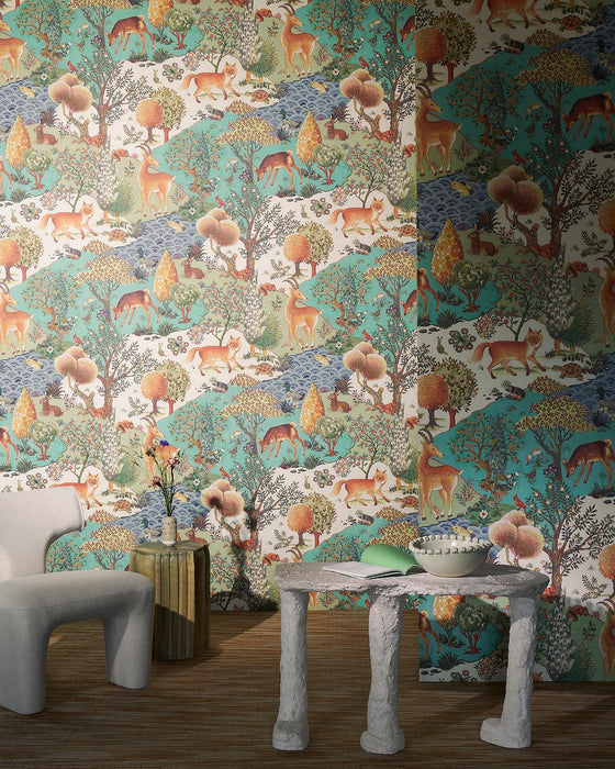 Pierre Frey Foret D'Eden Nocturne Wallpaper Sample FP951002