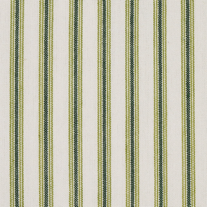 Schumacher Wellfleet Ticking Stripe Green Fabric 60075