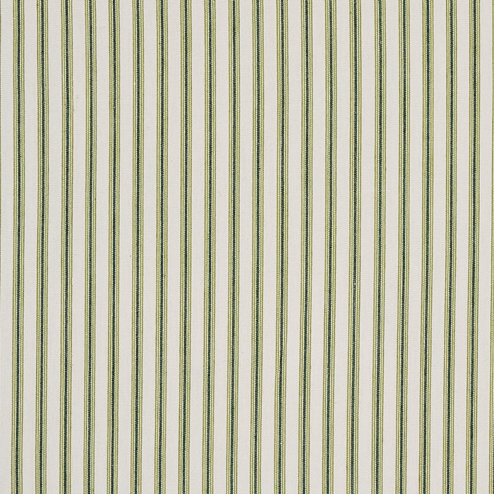 Schumacher Wellfleet Ticking Stripe Green Fabric 60075