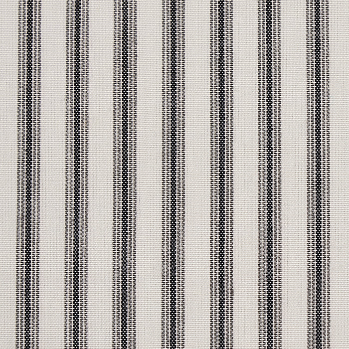 Schumacher Wellfleet Ticking Stripe Black Fabric Sample 60077