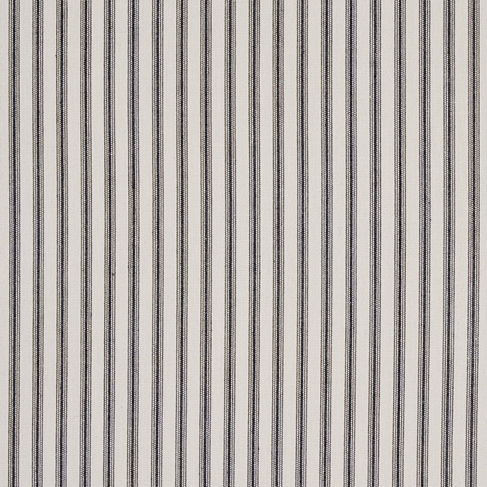 Schumacher Wellfleet Ticking Stripe Black Fabric 60077