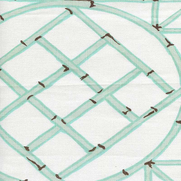 China Seas Lyford Trellis Aqua Brown Fabric 6020-03