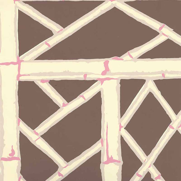 China Seas Lyford Trellis Brown Beige Taupe Pink Wallpaper 6020W-05