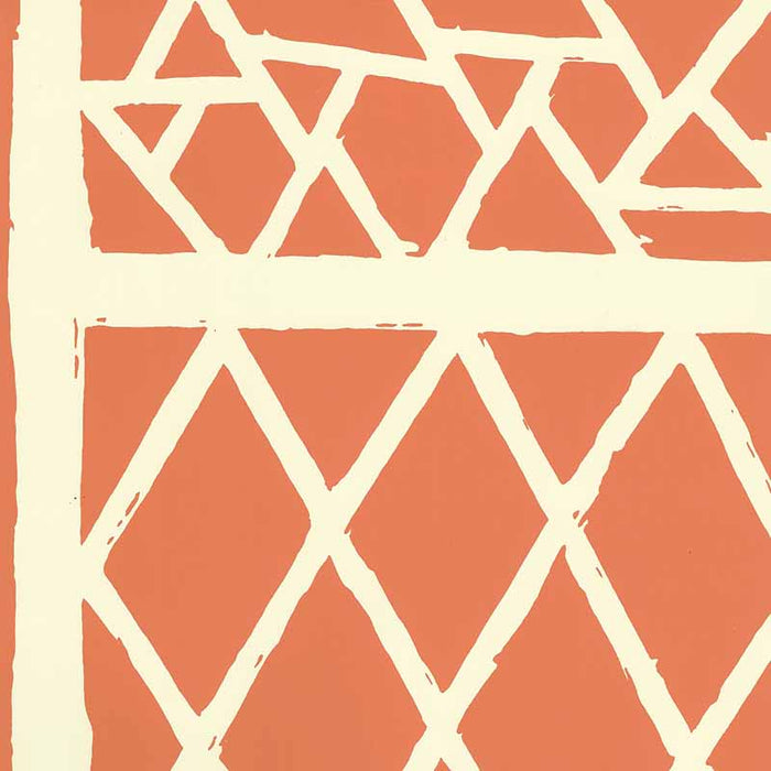 China Seas Trellis Background Orange Wallpaper Sample 6025-05WP