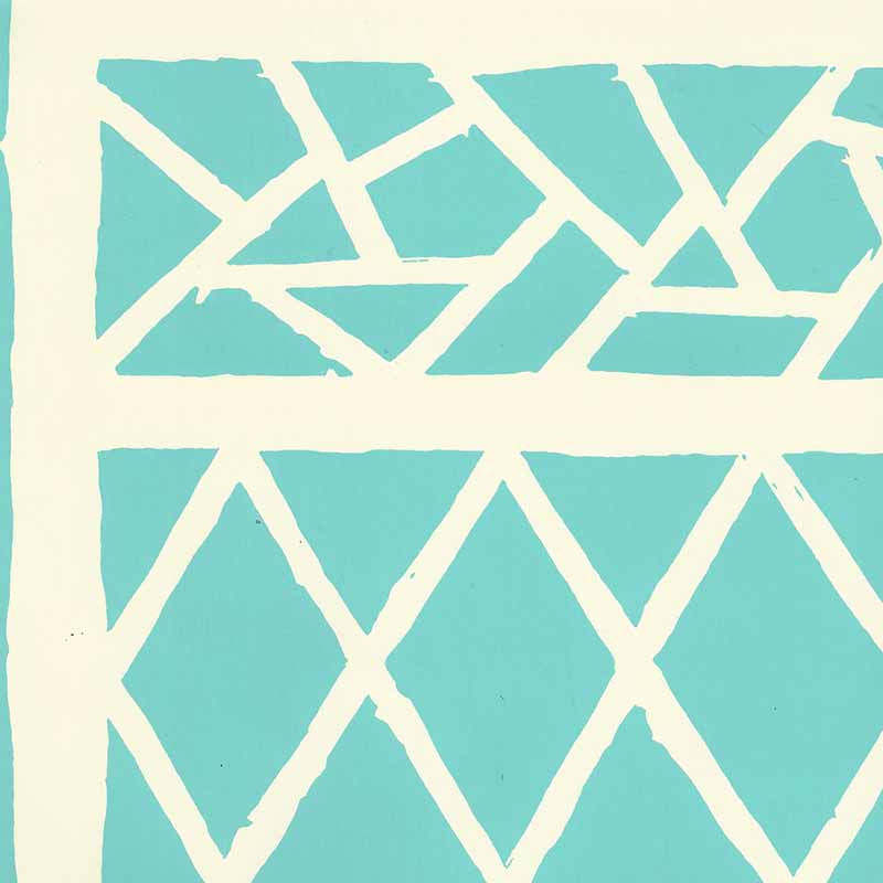 China Seas Trellis Background Turquoise Wallpaper 6025-07OWP