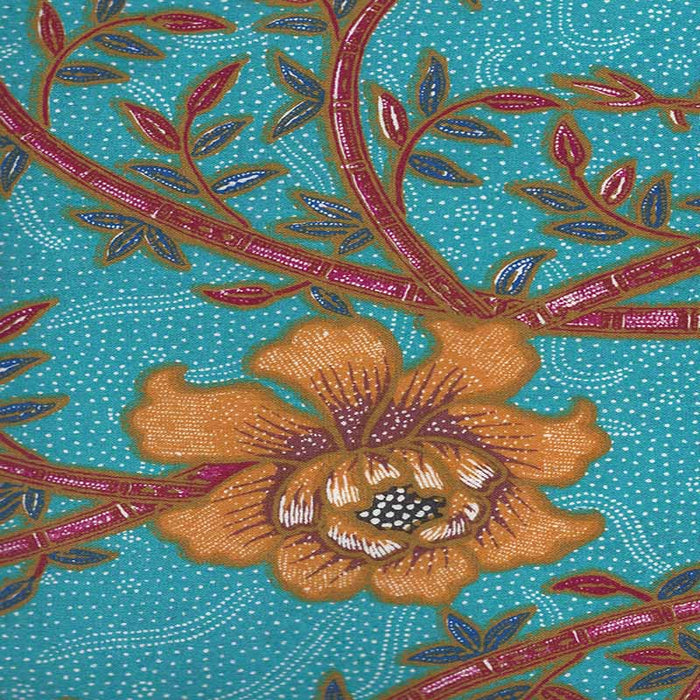 China Seas Lim Bamboo Ii Turquoise Multi Fabric Sample 6060-07