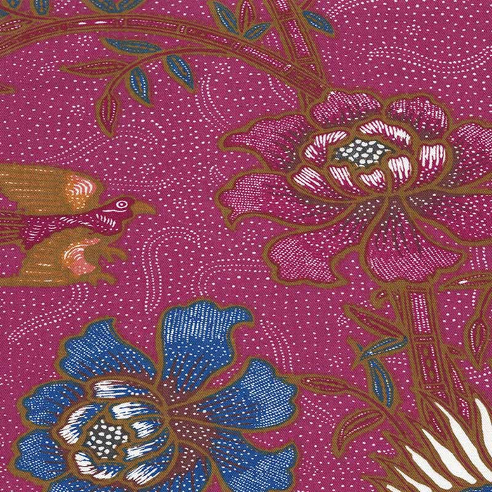 China Seas Lim Bamboo Ii Magenta Multi Fabric Sample 6060-09