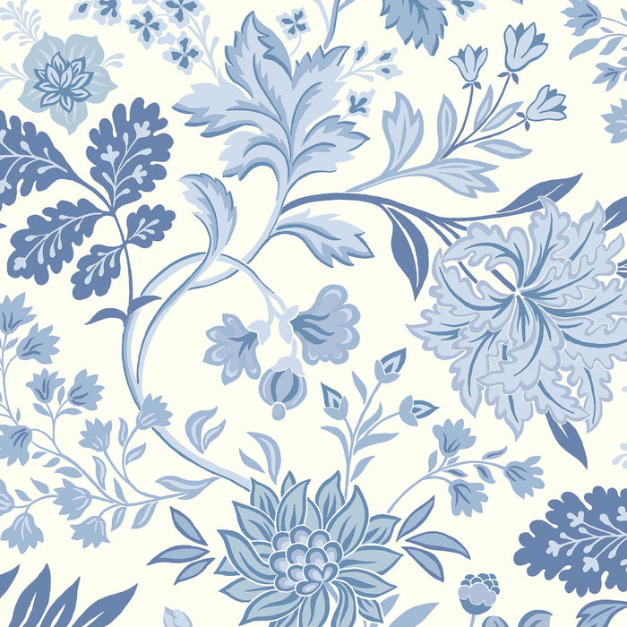 Schumacher Alicia Blue And White Wallpaper 6144