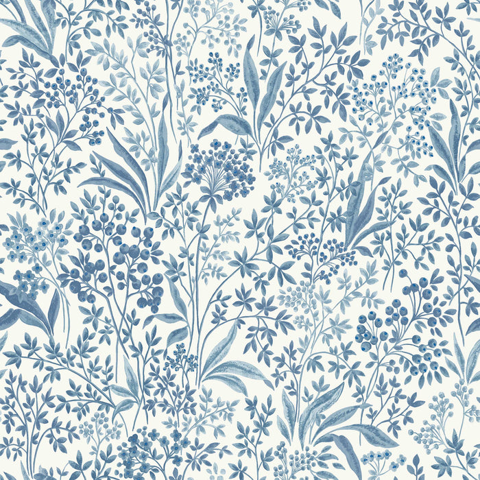 Schumacher Nocturne Blue And White Wallpaper 6145