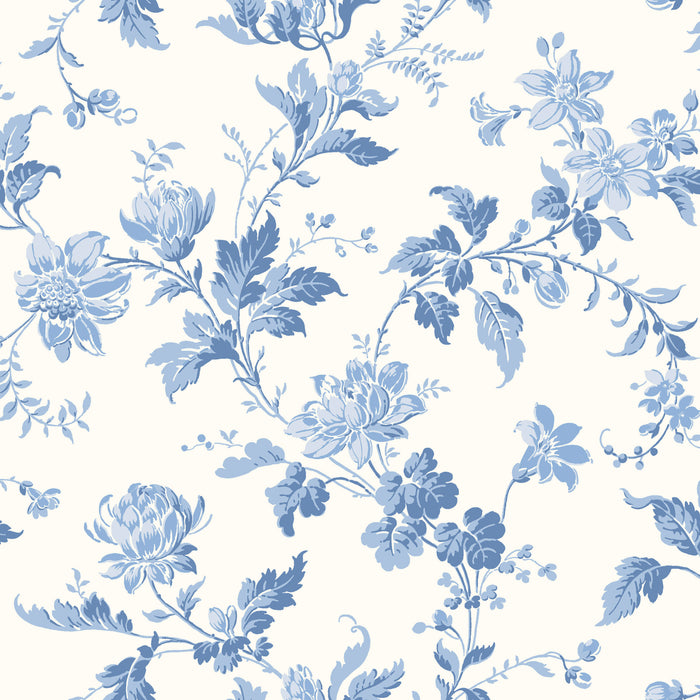 Schumacher Blomslinga Blue And White Wallpaper 6146