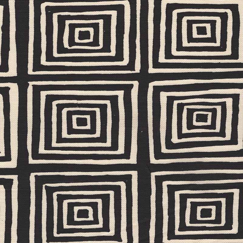 China Seas Ziggurat Reverse Black Fabric 6175-25