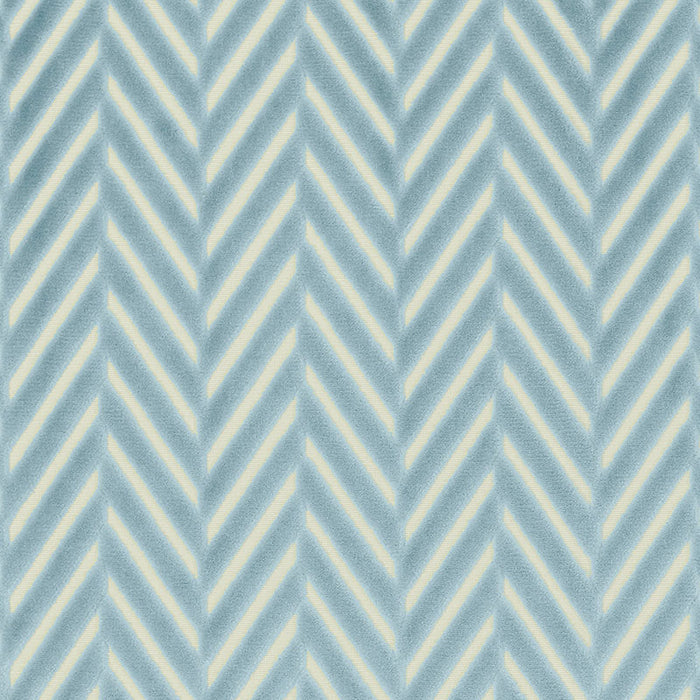 Schumacher Regent Velvet Herringbone Aqua Fabric Sample 62171