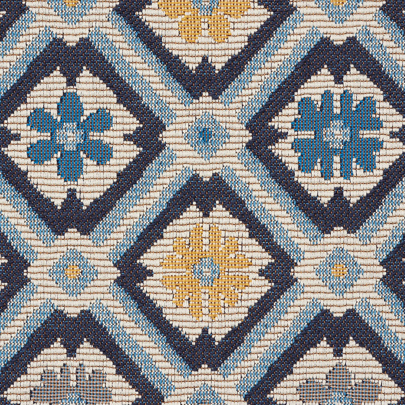 Schumacher Savonnerie Tapestry Blue Fabric Sample 62493