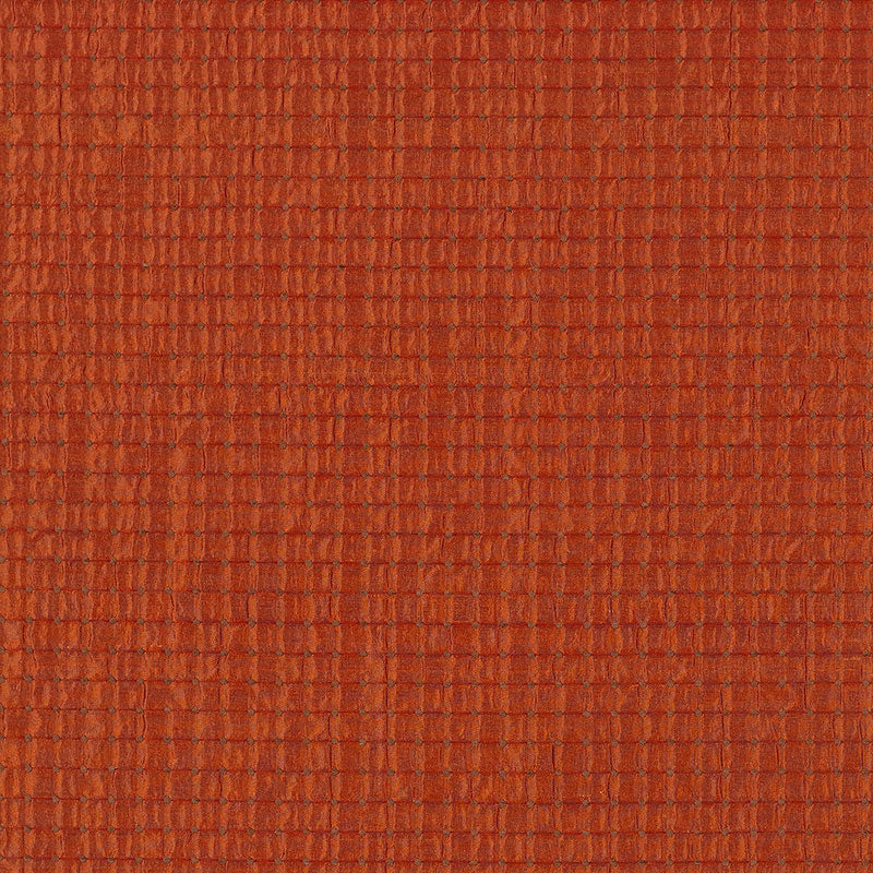 Schumacher Dotted Silk Weave Cinnamon Fabric Sample 62550