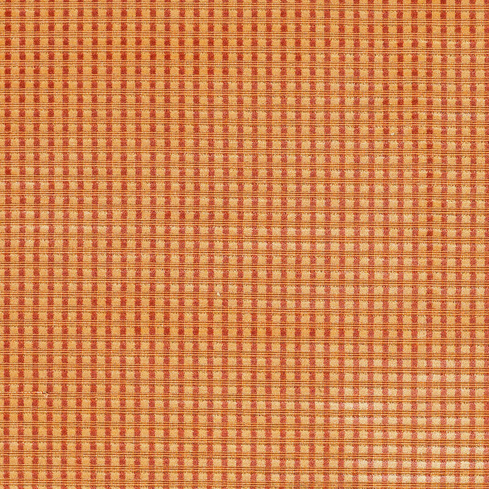 Schumacher Trianon Velvet Check Terracotta Fabric Sample 62590