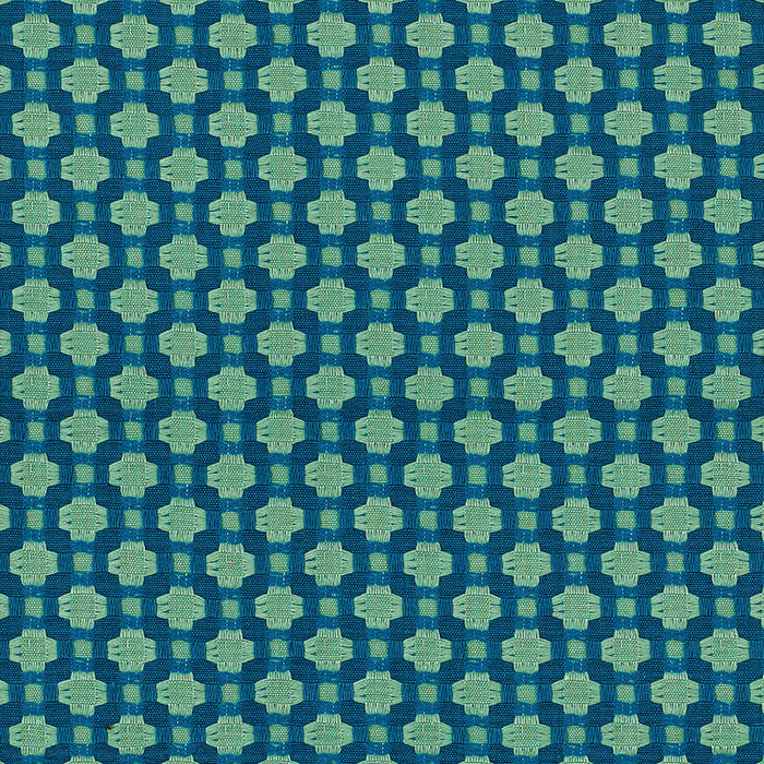 Schumacher Betwixt Peacock/Seaglass Fabric Sample 62613