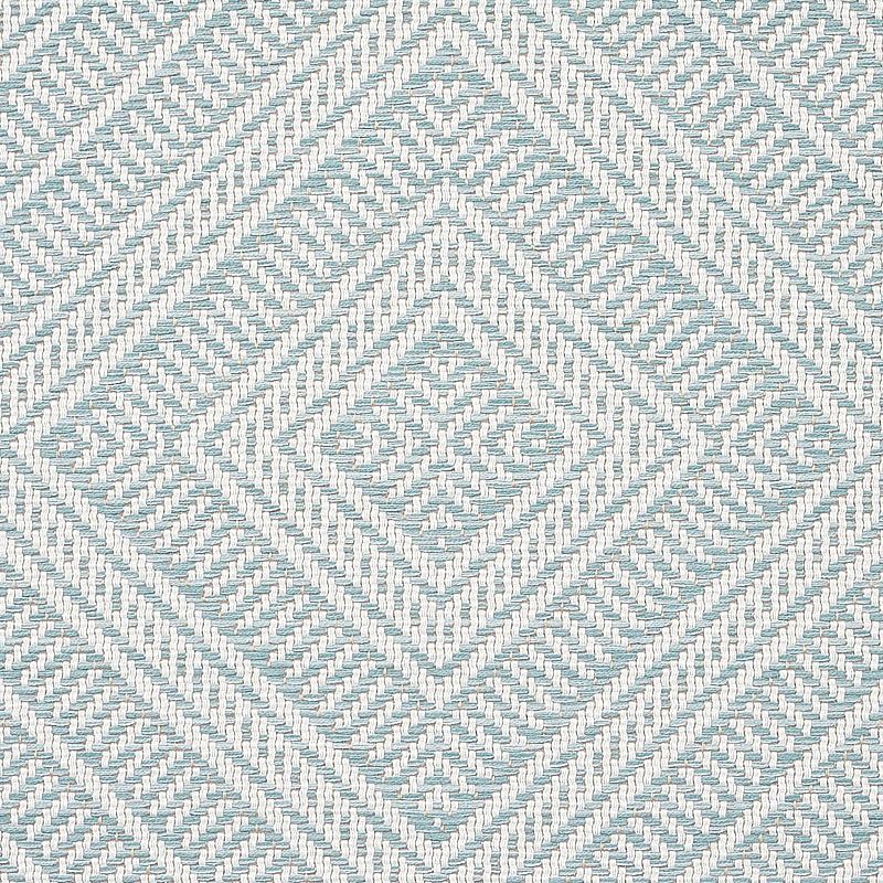 Schumacher Tortola Indoor/Outdoor Aqua Fabric Sample 62846