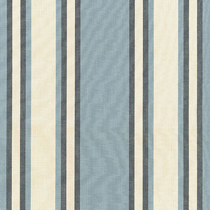 Schumacher Seneca Cotton Stripe Chambray/ Indigo Fabric 62980