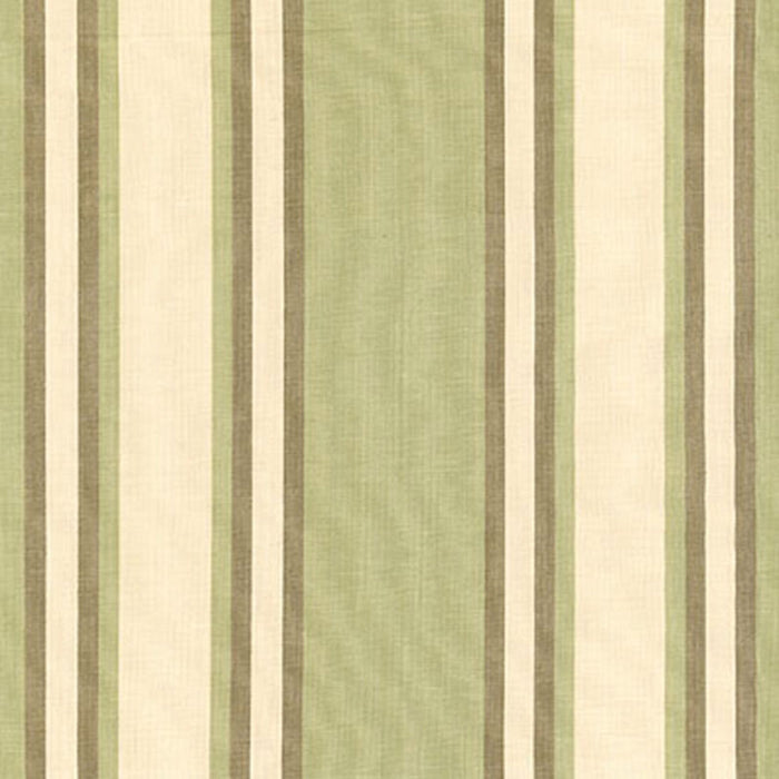 Schumacher Seneca Cotton Stripe Green Tea/Mocha Fabric 62983