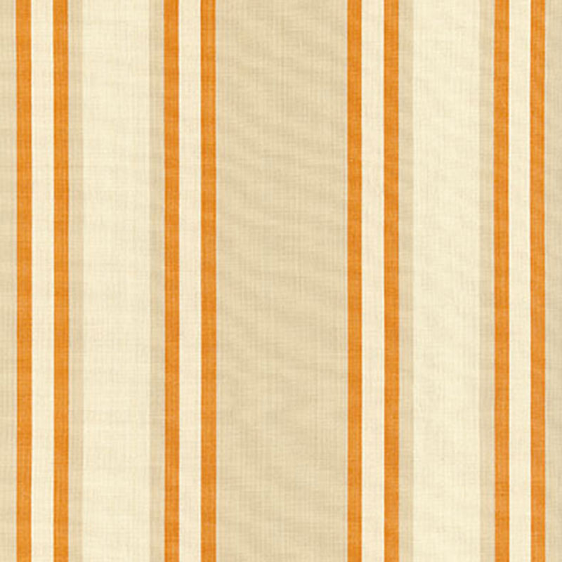 Schumacher Seneca Cotton Stripe Beige/Pumpkin Fabric 62985